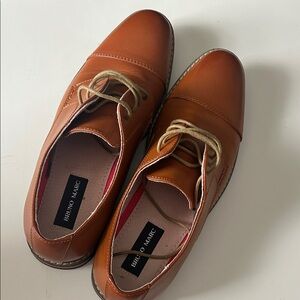 Bruno Marc Men's Tan Leather Lace-Up Derby